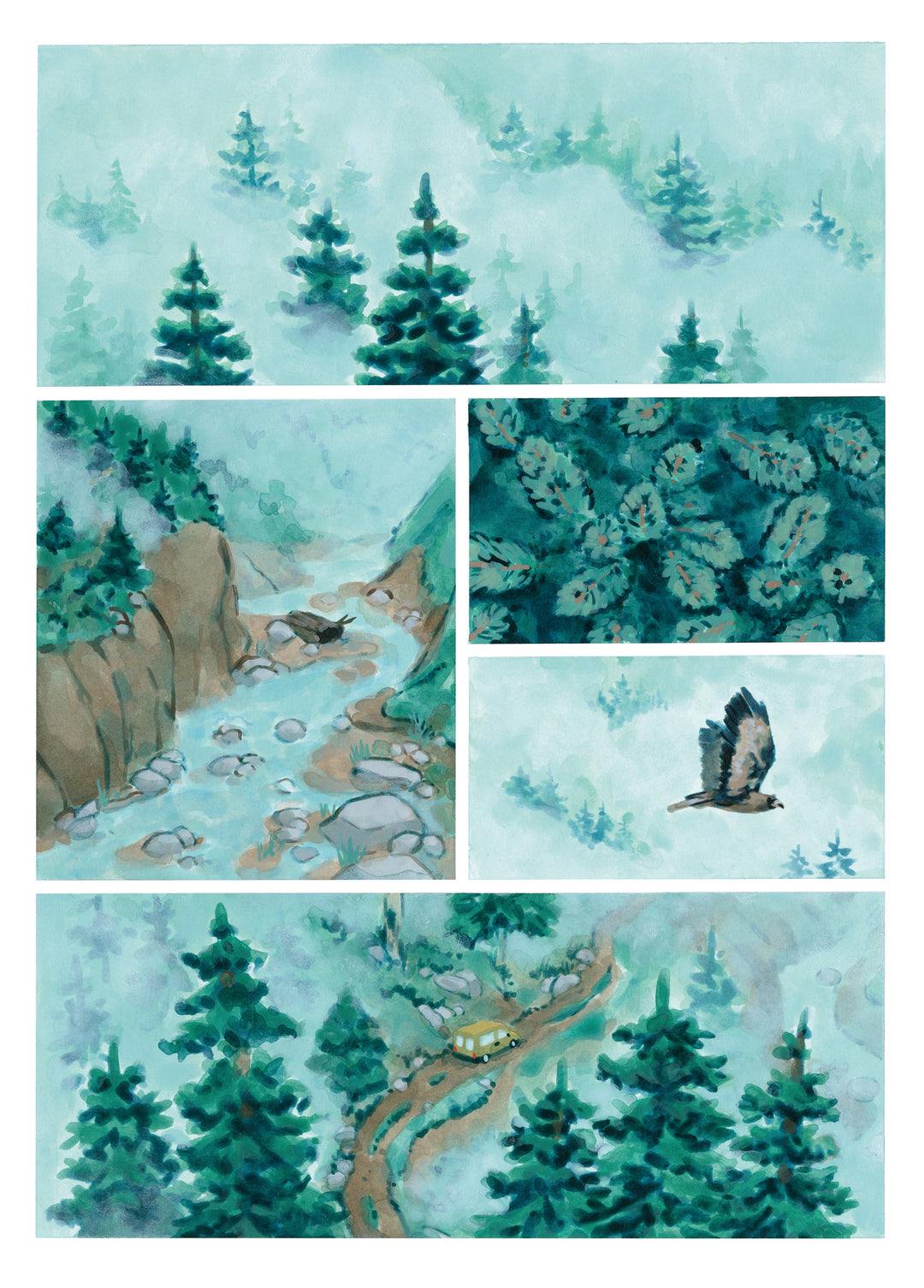 David Combet - La mise à mort du tétras lyre - planche originale 8
