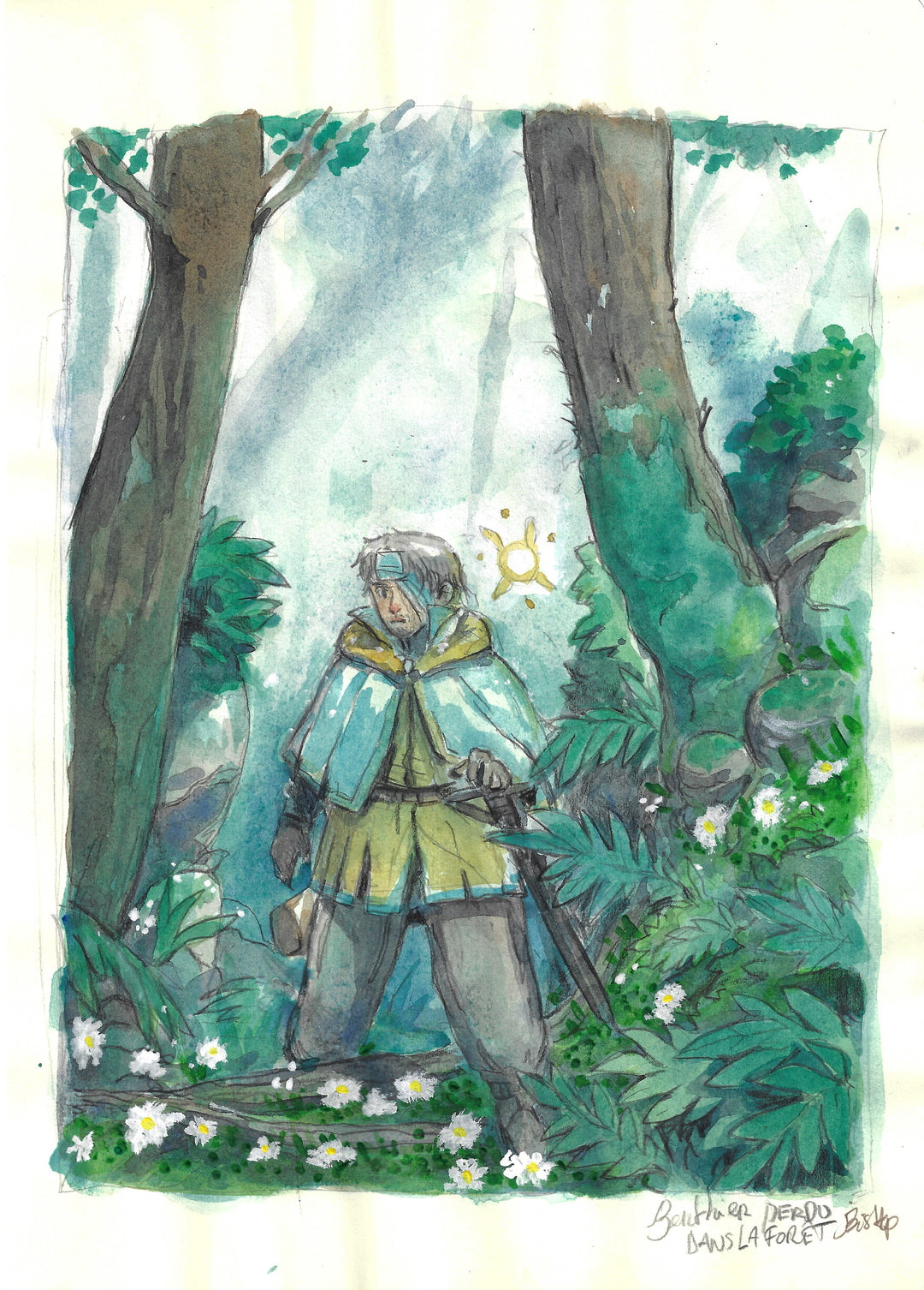 Jim Bishop - Berthier perdu dans la Forêt - Illustration originale