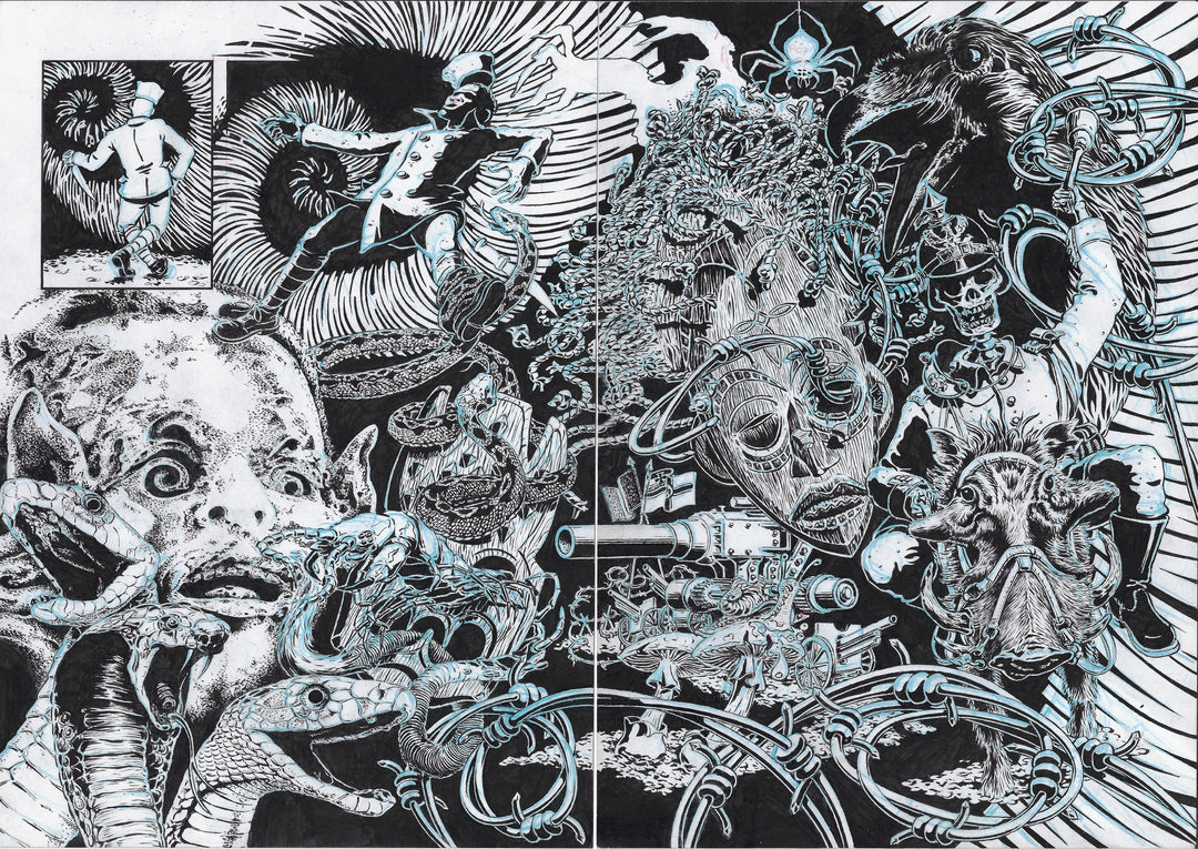 Thibault Rougès - Déraciné - double planche originale 64&65