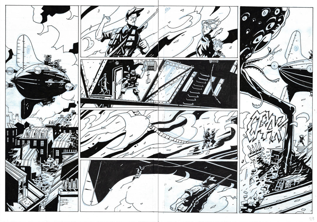 Bones - Dessous - Double planche originale 8 et 9