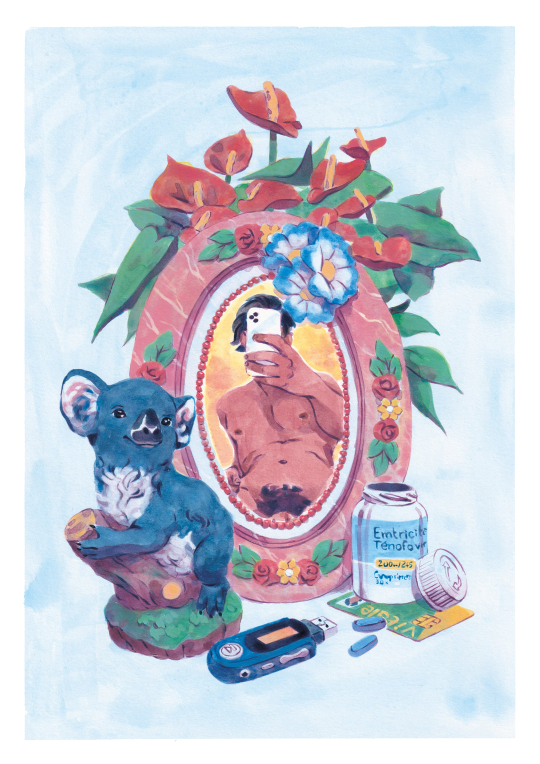 David Combet - Miroir de printemps - illustration originale