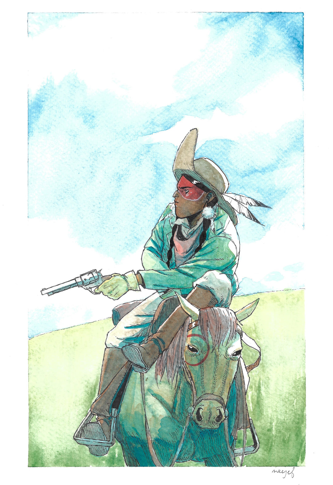 Neyef - Hoka Hey Portrait 1 - Illustration originale