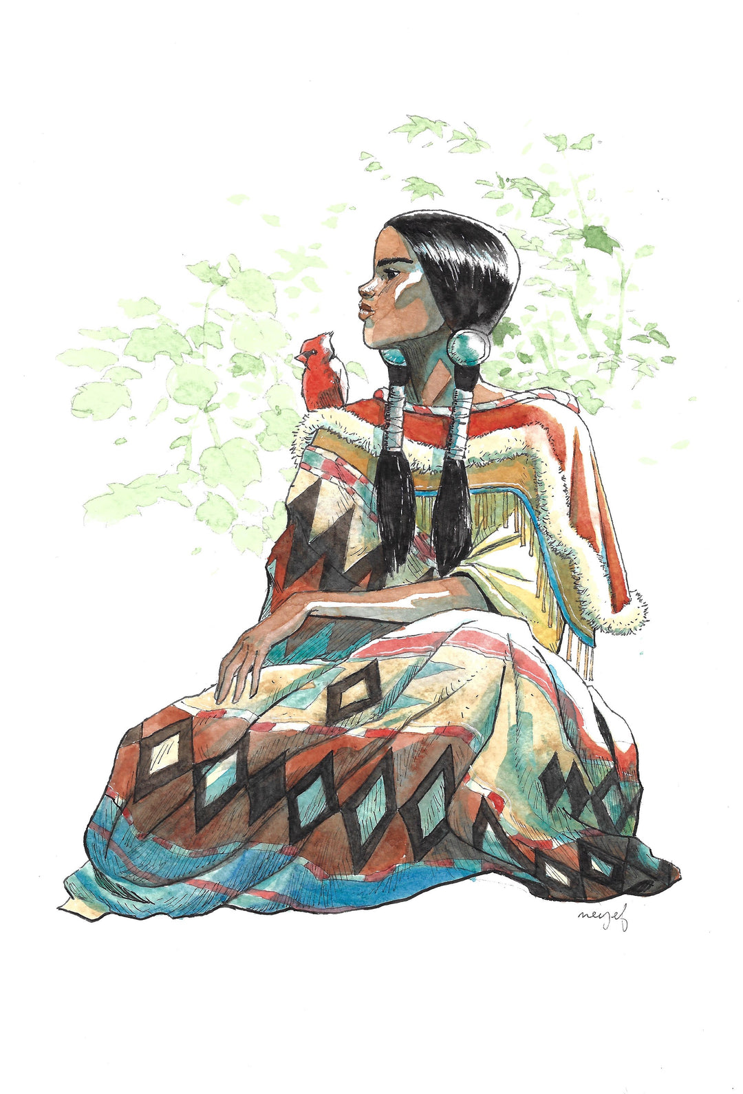 Neyef - Hoka Hey Portrait 2 - Illustration originale
