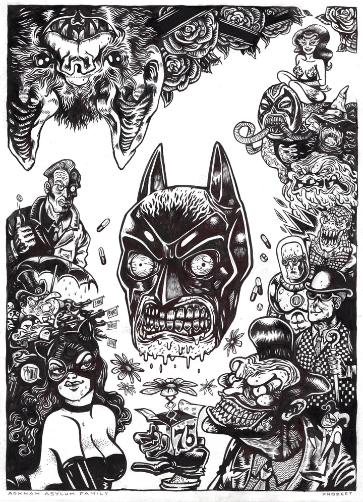 Prozeet - Arkham Asylum Family   - Illustration originale