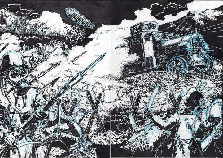 Thibault Rougès - Déraciné - double planche originale 53 & 54