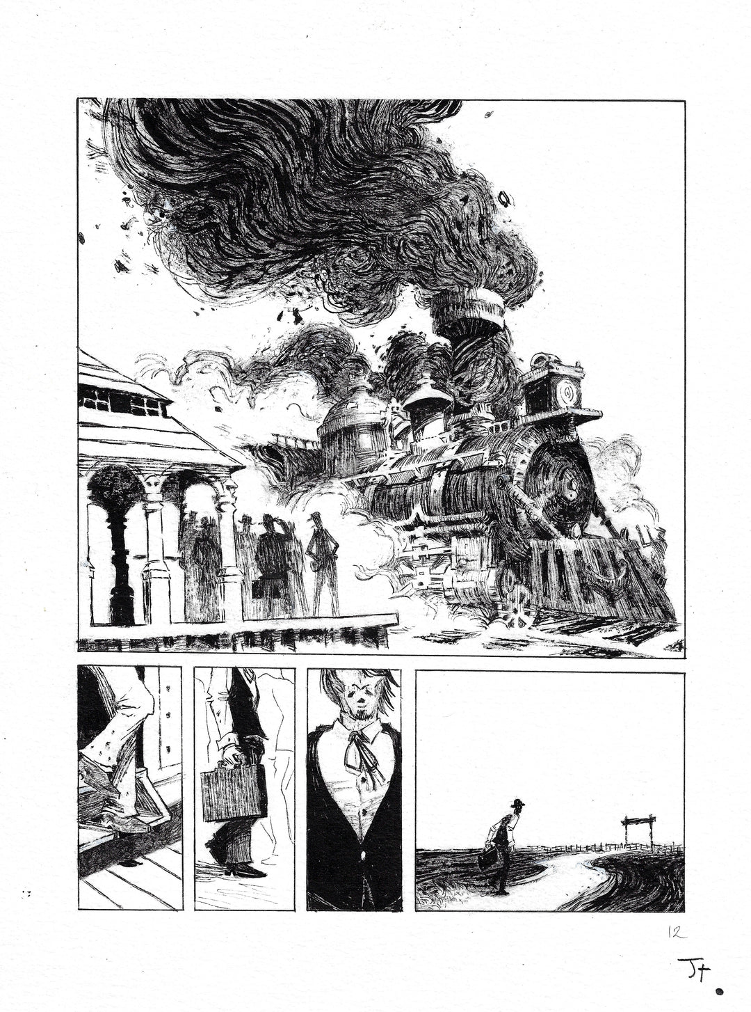 Jolan Thomas - Le procès des affamés – planche originale 12