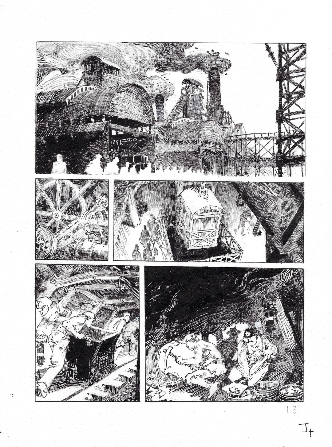 Jolan Thomas - Le procès des affamés – planche originale 18