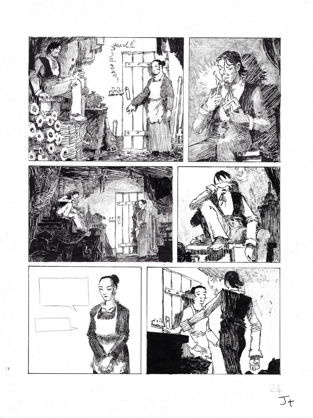 Jolan Thomas - Le procès des affamés – planche originale 24
