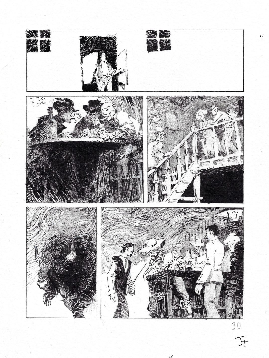 Jolan Thomas - Le procès des affamés – planche originale 30