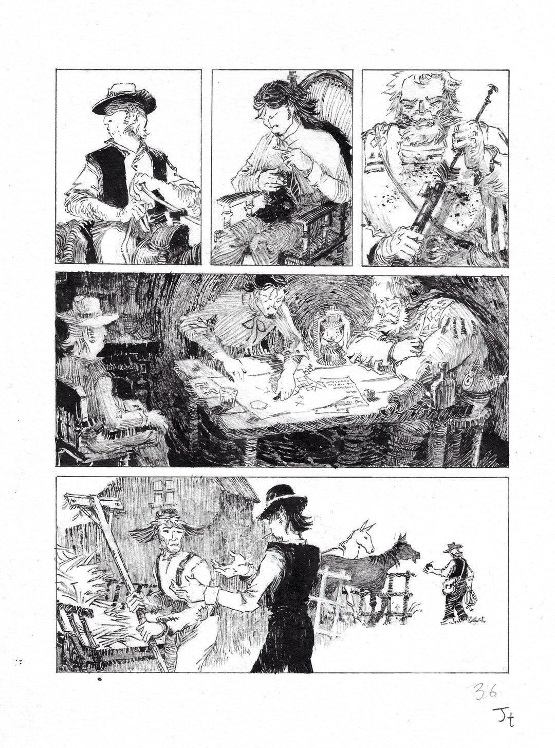 Jolan Thomas - Le procès des affamés – planche originale 36