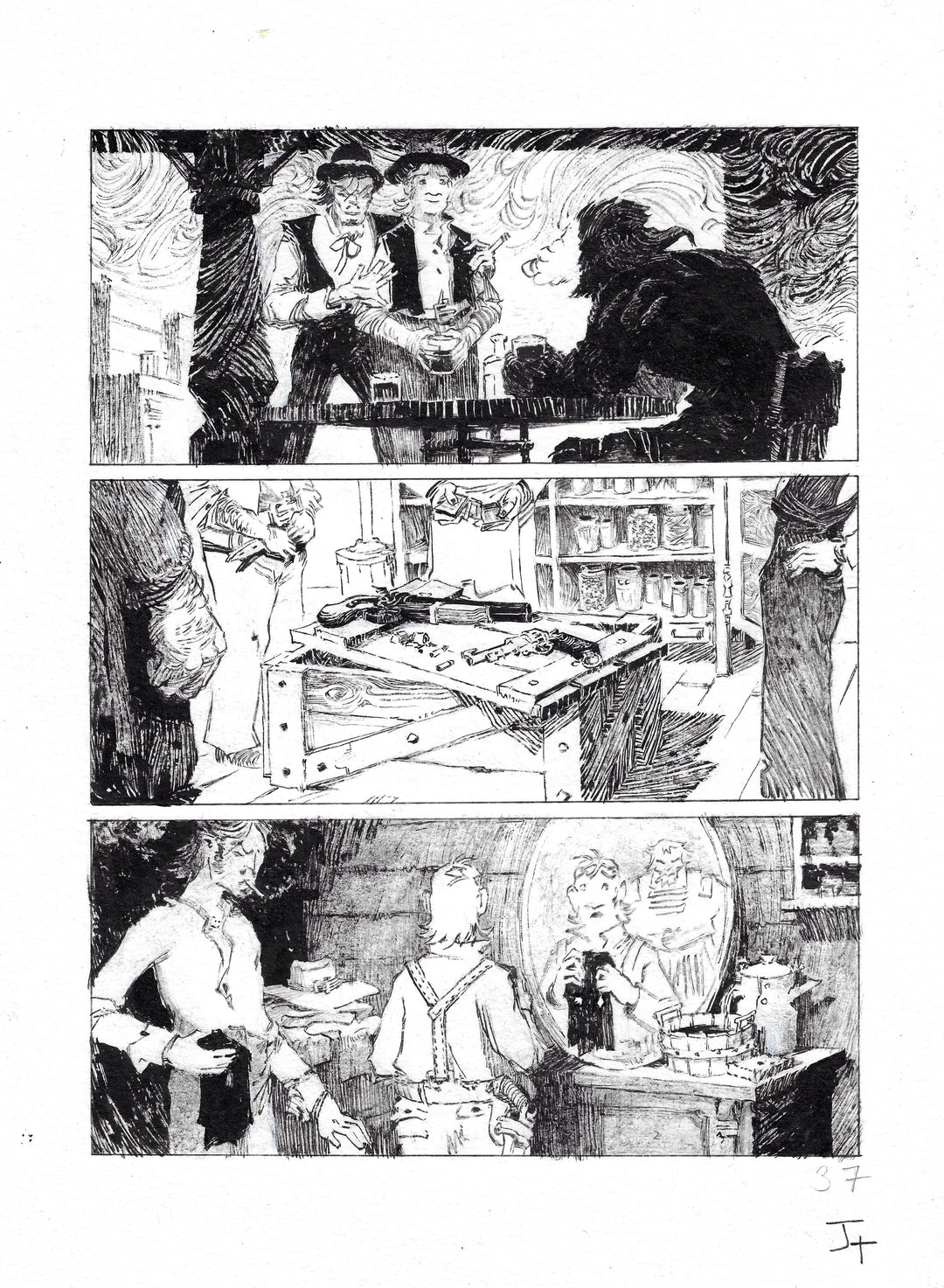 Jolan Thomas - Le procès des affamés – planche originale 37