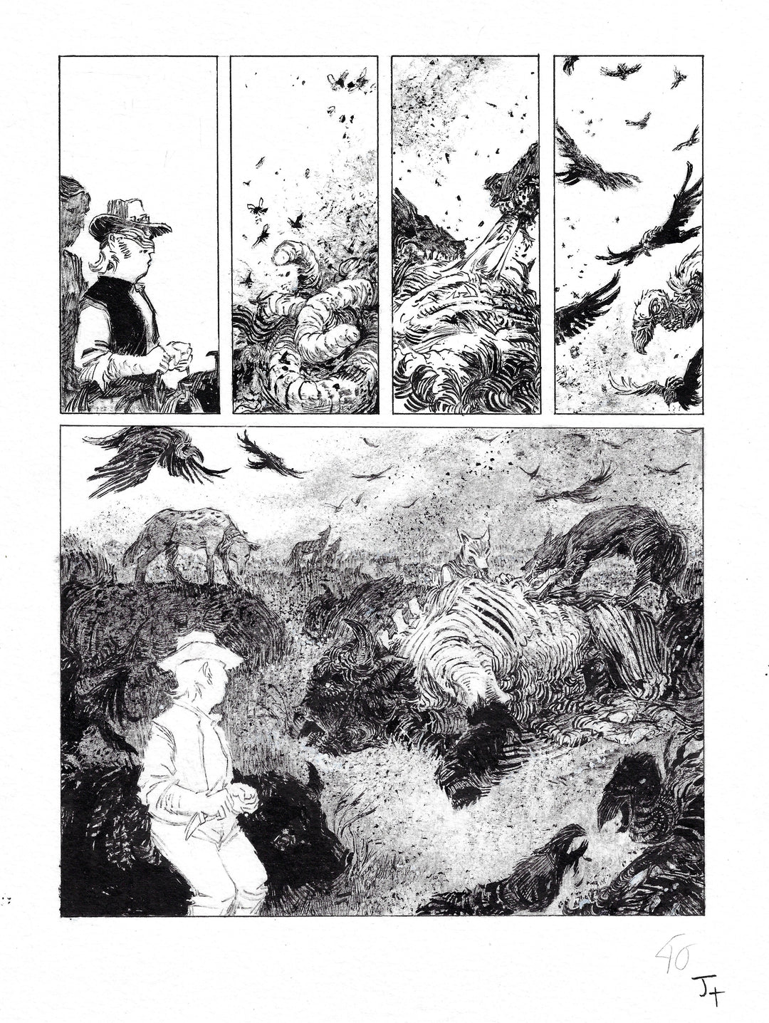 Jolan Thomas - Le procès des affamés – planche originale 40