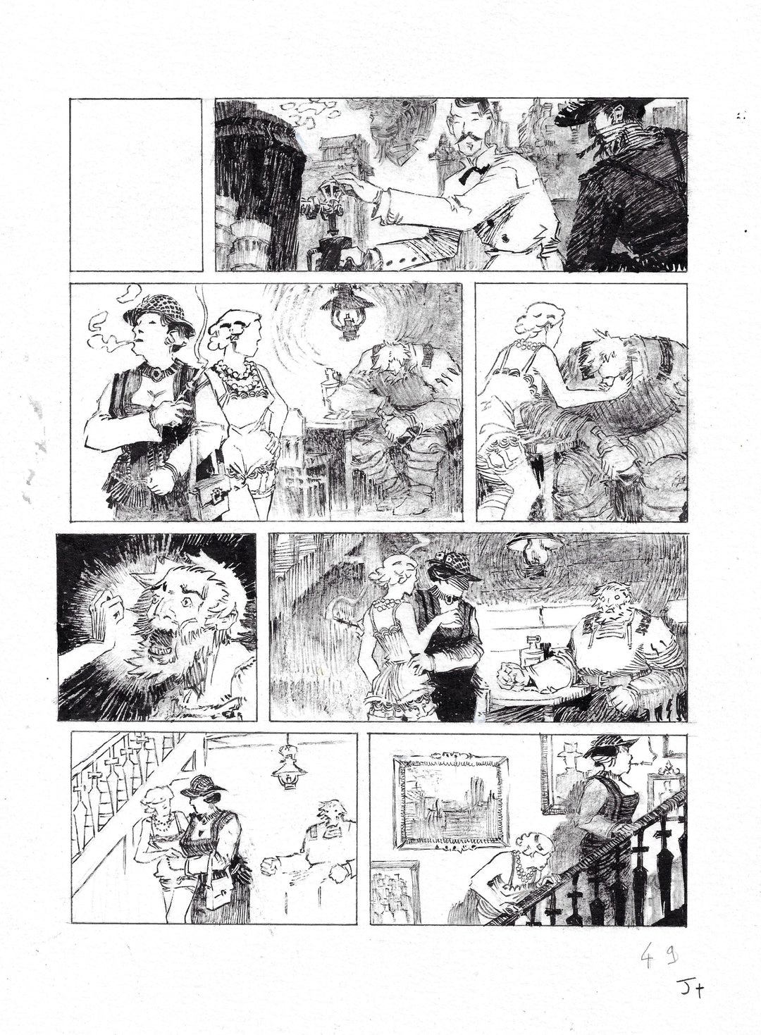 Jolan Thomas - Le procès des affamés – planche originale 49