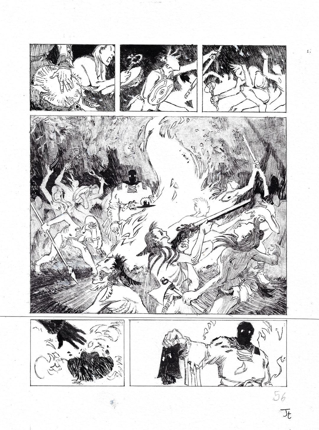 Jolan Thomas - Le procès des affamés – planche originale 56