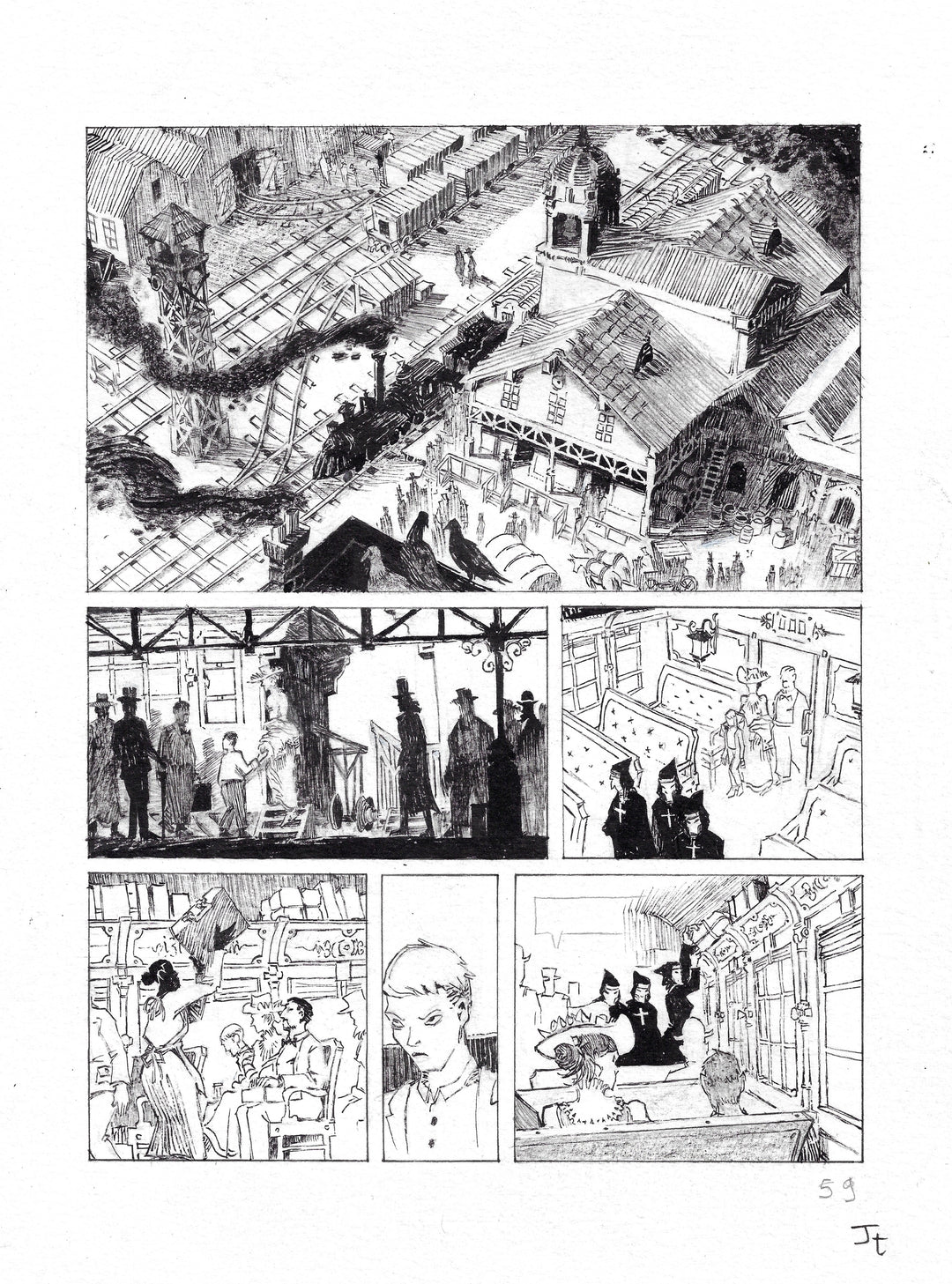 Jolan Thomas - Le procès des affamés – planche originale 59