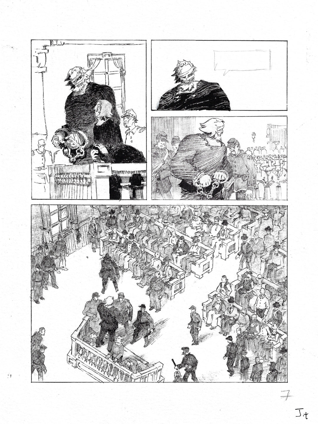 Jolan Thomas - Le procès des affamés – planche originale 7