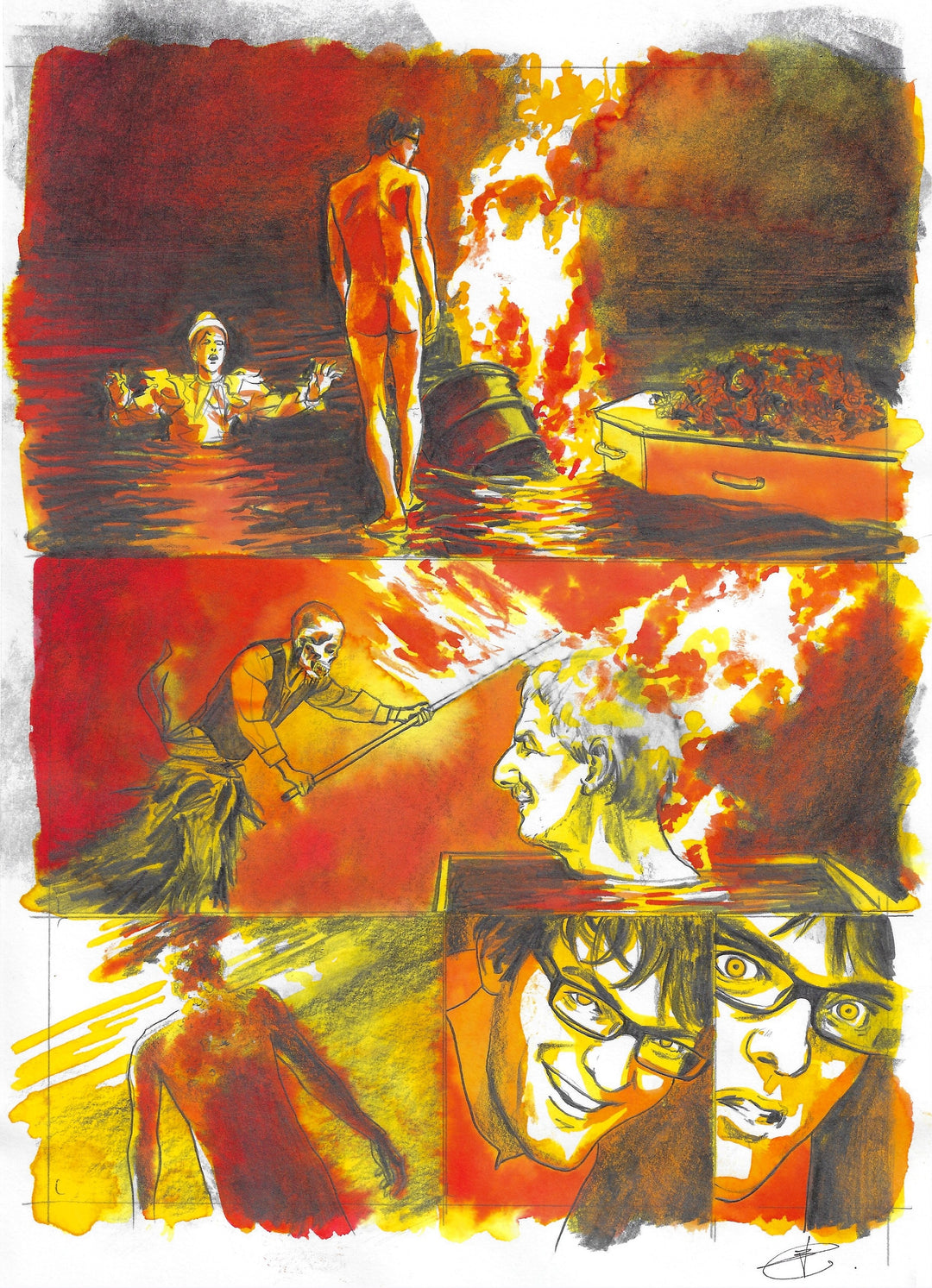Laurent Bonneau  - « Les adieux ne durent jamais »  - Planche originale page 179
