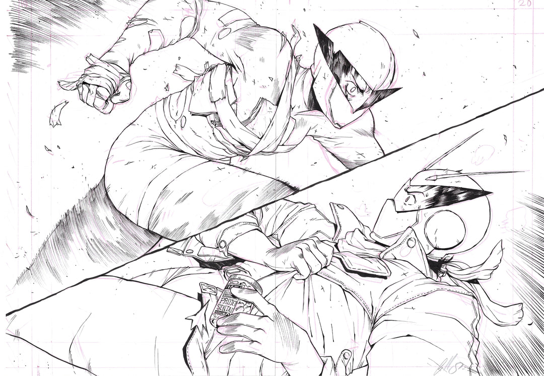 Guillaume Singelin - Shin Zero 2 – chapitre 8 double page originale 19 et 20