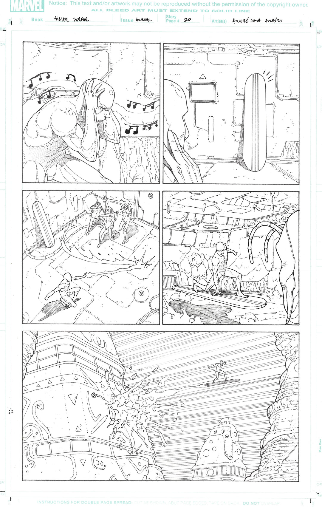 André Lima Araújo - Silver surfer annual - planche originale 20