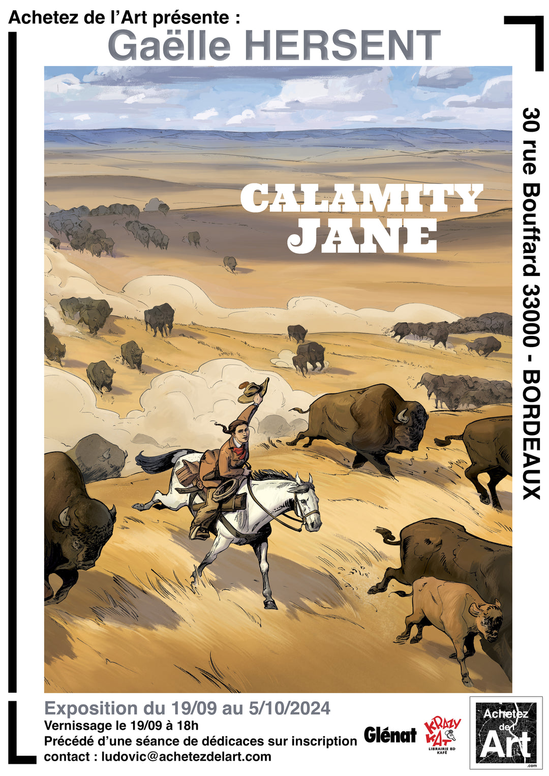 Gaëlle Hersent - Calamity Jane – illustration originale couv alternative et affiche d’exposition