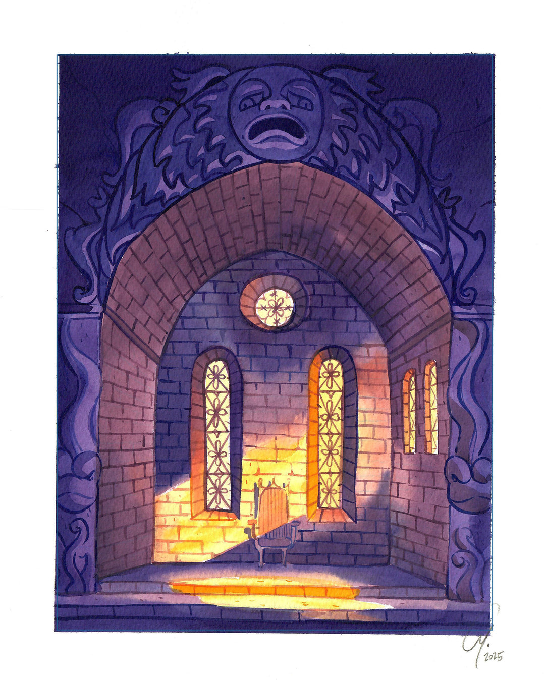 Cy. - « Trône monté   »  - Illustration originale